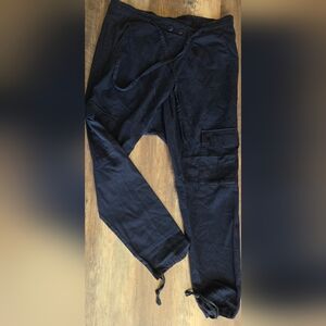 NWOT Pistola Cargo Pants Drawstring Waist And Hem Drop Crotch Black Medium